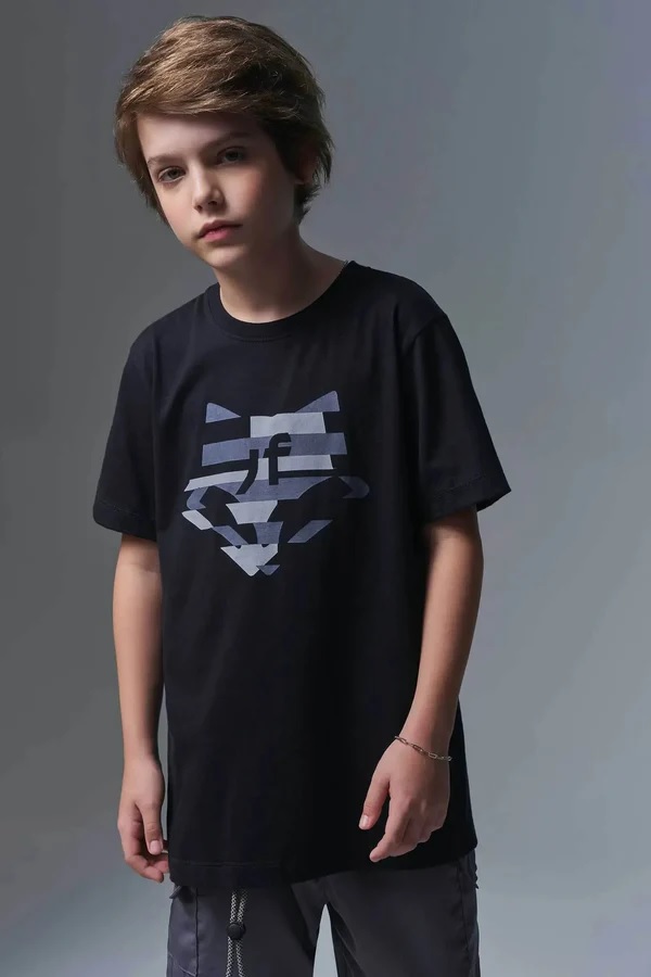 CAMISETA INFANTOJUVENIL EM MEIA MALHA - JOHNNY FOX