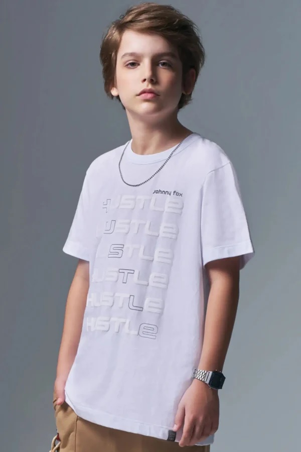 CAMISETA INFANTOJUVENIL EM MEIA MALHA - JOHNNY FOX