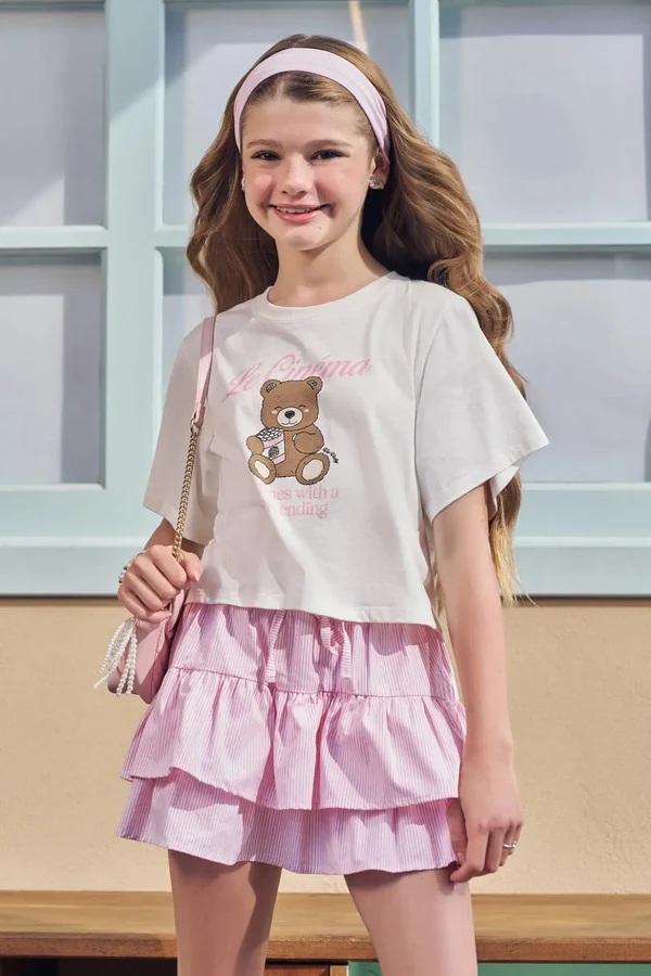 CONJUNTO TEEN BLUSA E SAIA - VIC & VICKY
