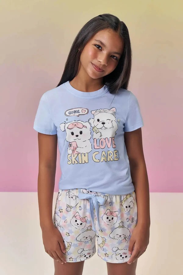 PIJAMA TEEN BLUSA MC E SHORT - VIC & VICKY