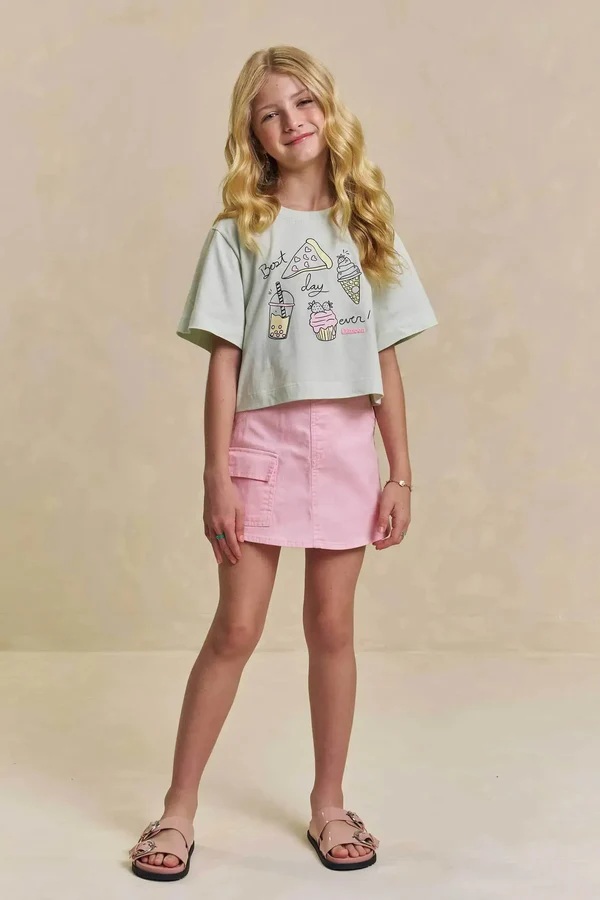 CONJUNTO TEEN BLUSA E SHORT SAIA - LILIMOON