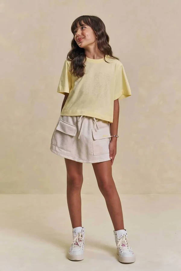 CONJUNTO TEEN BLUSA E SHORT SAIA - LILIMOON