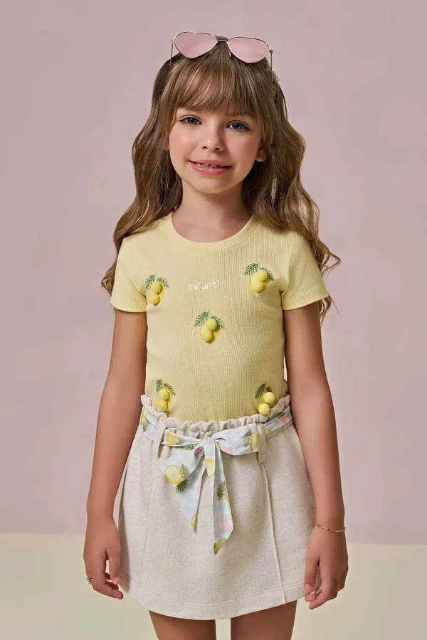 CONJUNTO INFANTIL BLUSA E SHORT SAIA - INFANTI