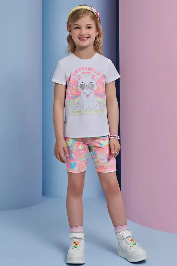 CONJUNTO INFANTOJUVENIL BLUSA E BERMUDA BIKER - INFANTI