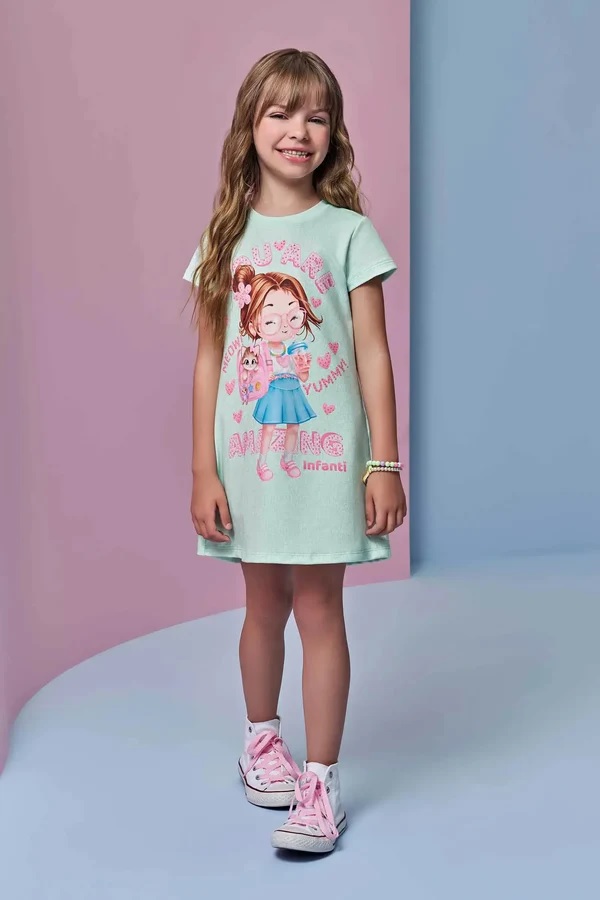 VESTIDO INFANTIL EM MOLECOTTON - INFANTI