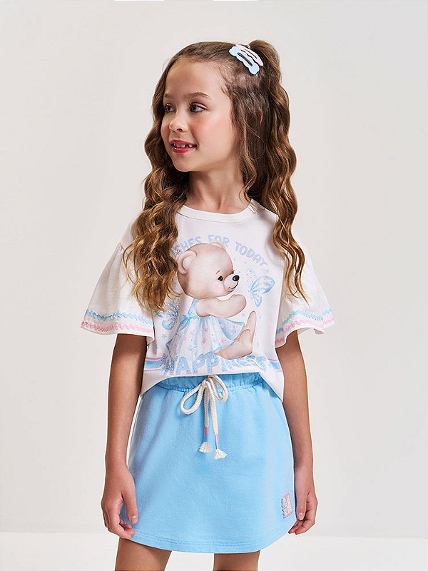 CONJUNTO INFANTIL BLUSA E SHORT SAIA - CINTI