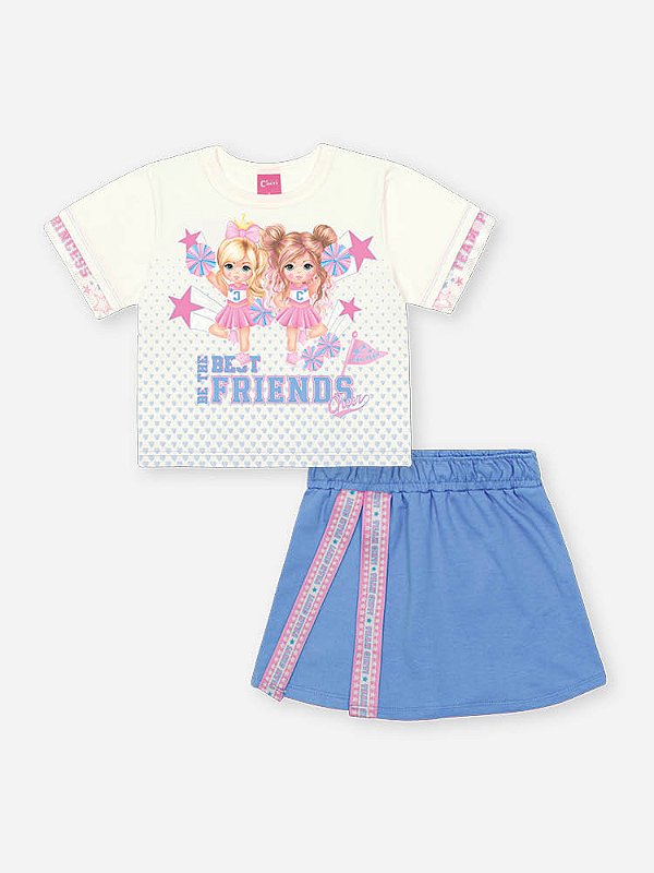 CONJUNTO INFANTOJUVENIL BLUSA E SHORT SAIA - CINTI