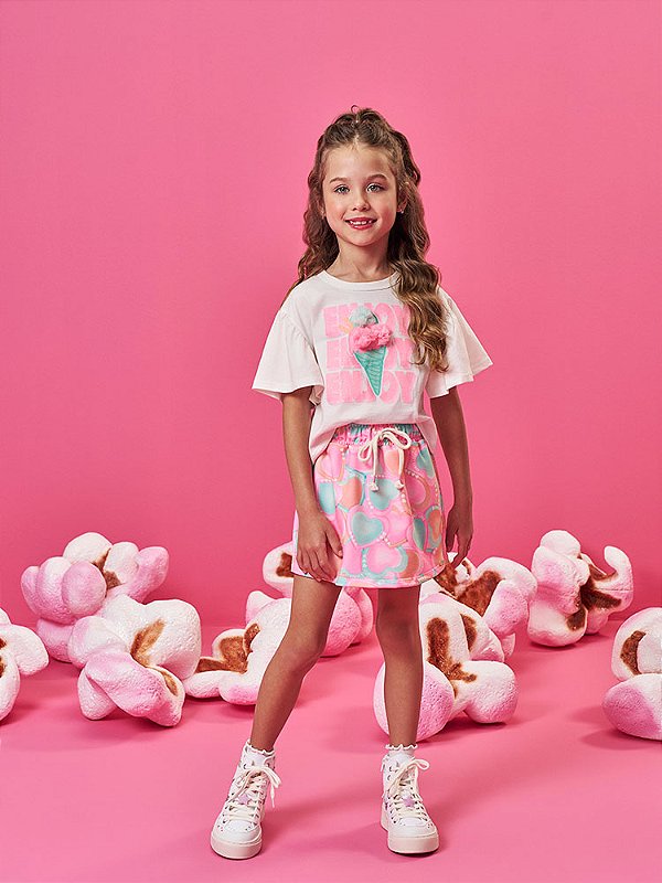 CONJUNTO INFANTOJUVENIL BLUSA E SHORT SAIA - CINTI