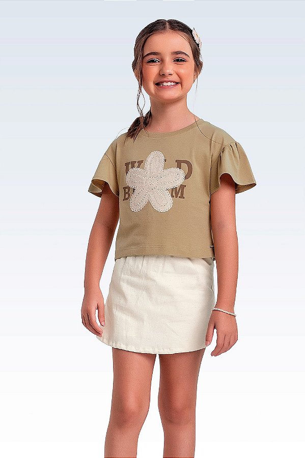 CONJUNTO INFANTIL BLUSA E SHORT SAIA - FAKINI