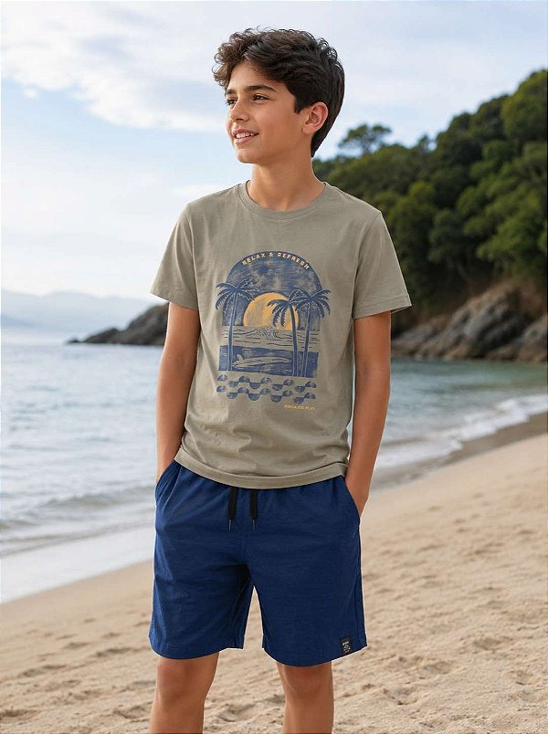 CONJUNTO INFANTOJUVENIL CAMISETA E BERMUDA - KING & JOE