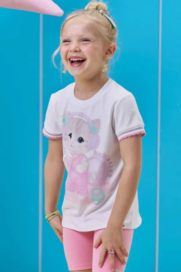 BLUSA INFANTOJUVENIL EM MEIA MALHA - KUKIÊ