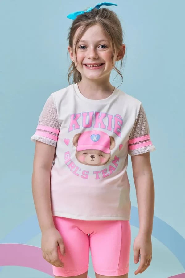 BLUSA INFANTOJUVENIL EM MEIA MALHA E TELA - KUKIÊ