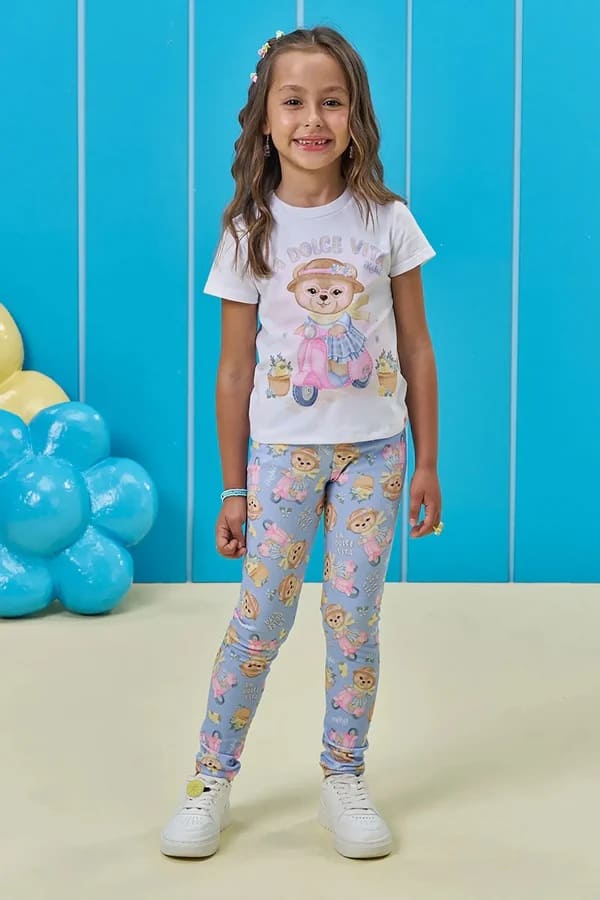 CALÇA LEGGING INFANTIL EM MOLECOTTON - KUKIÊ