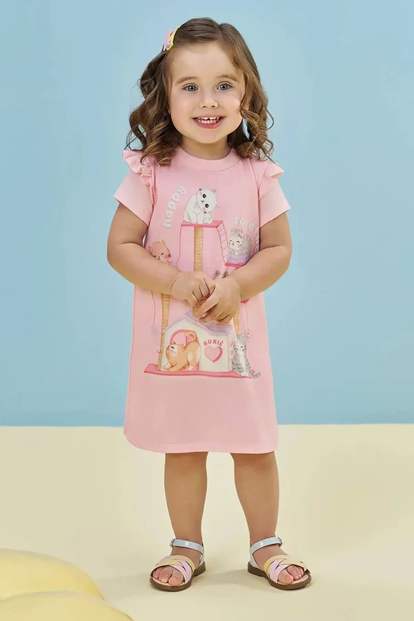 VESTIDO INFANTIL EM MEIA MALHA - KUKIÊ