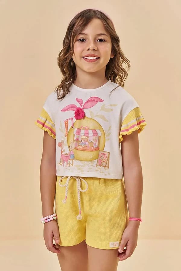 CONJUNTO INFANTOJUVENIL BLUSA E SHORT - KUKIÊ