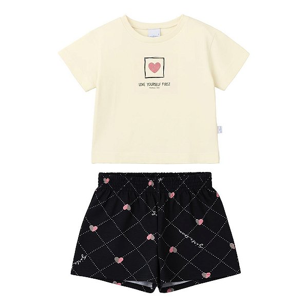 CONJUNTO INFANTOJUVENIL FEMININO BLUSA E SHORT - MALWEE