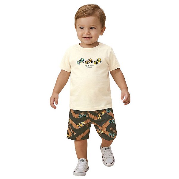 CONJUNTO INFANTIL MASCULINO CAMISETA E BERMUDA - MALWEE