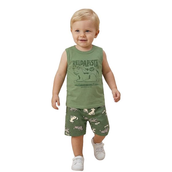 CONJUNTO INFANTIL MASCULINO REGATA E BERMUDA - MALWEE