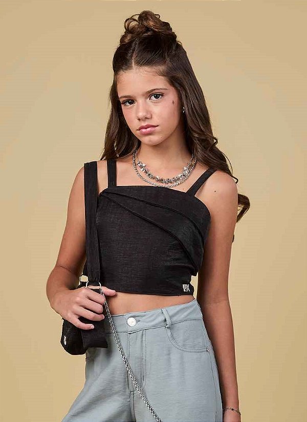 CROPPED TEEN EM ALFAIATARIA SHINE - PINK X