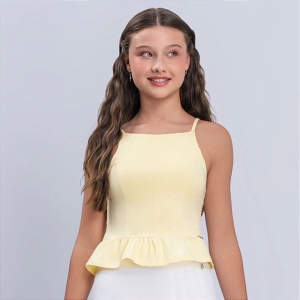 CROPPED TEEN REGATA EM COTTON - VANILLA CREAM