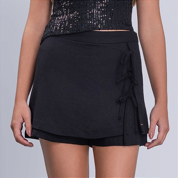 SHORT SAIA TEEN EM LINHO - VANILLA CREAM