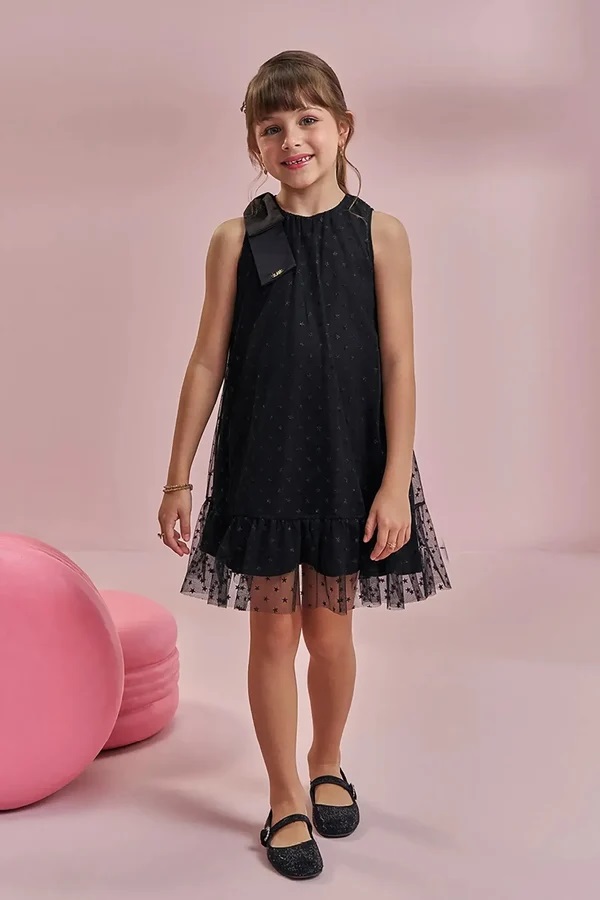 VESTIDO INFANTOJUVENIL EM TULE GLITTER - KUKIÊ