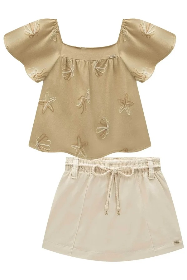 CONJUNTO INFANTOJUVENIL BATA E SHORT SAIA - INFANTI