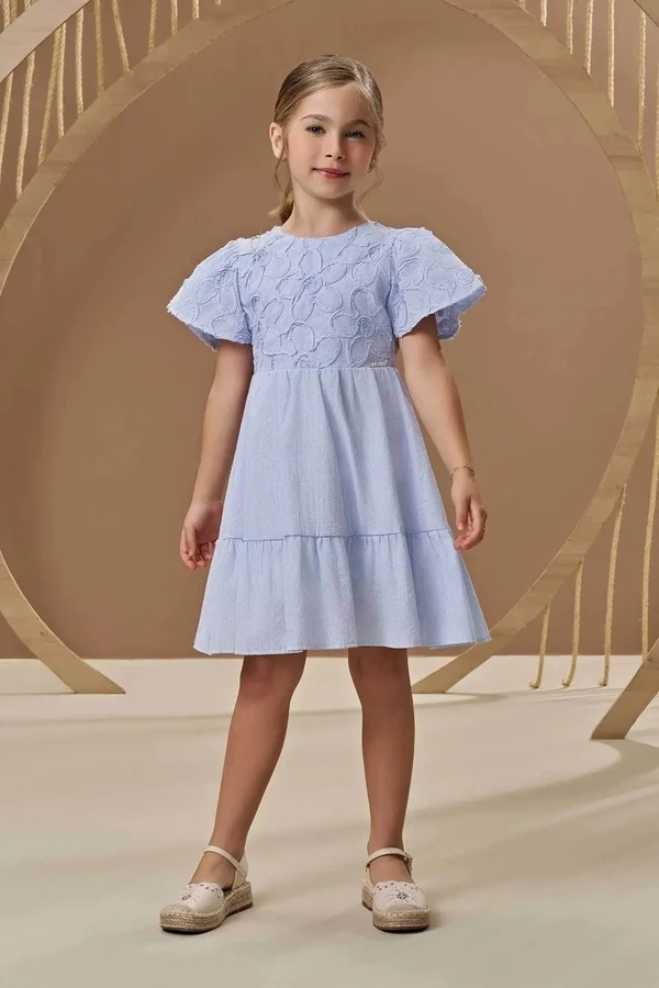 VESTIDO INFANTOJUVENIL EM TRICOLINE LISTRADO - INFANTI