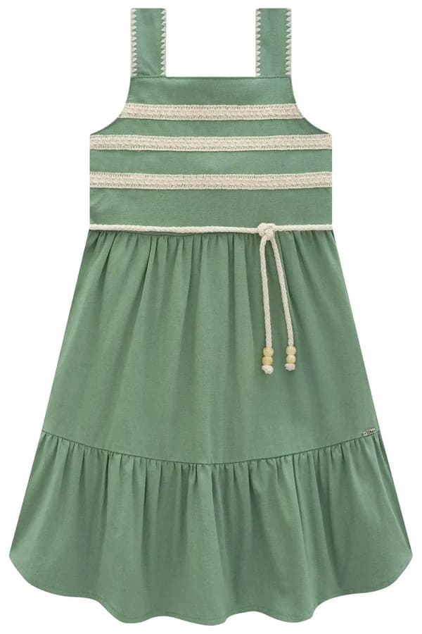 VESTIDO INFANTOJUVENIL EM LINHO COM ELASTANO - INFANTI