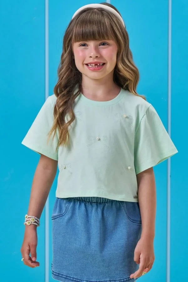 BLUSA INFANTOJUVENIL EM MEIA MALHA - KUKIÊ