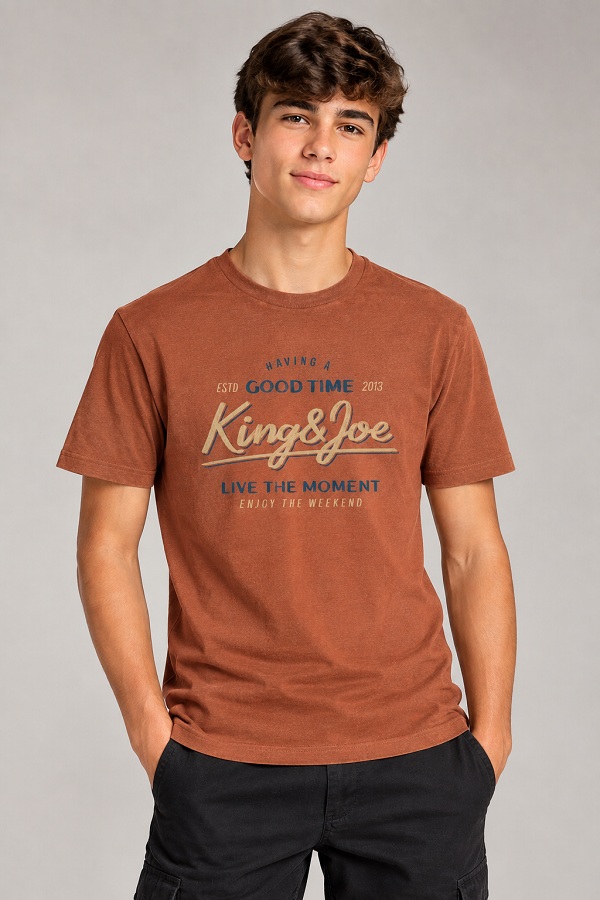 CAMISETA TEEN EM MEIA MALHA SLIM - KING & JOE