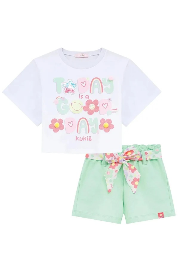 CONJUNTO INFANTOJUVENIL BLUSA E SHORT - KUKIÊ