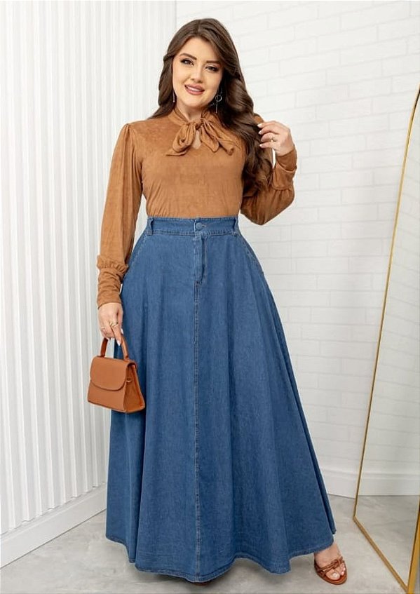 Saia longuete jeans May