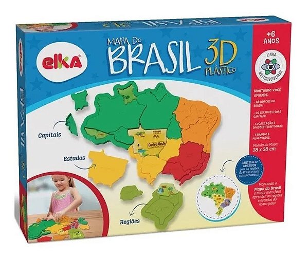 Brinquedo para montar Mapa do Brasil - Elka