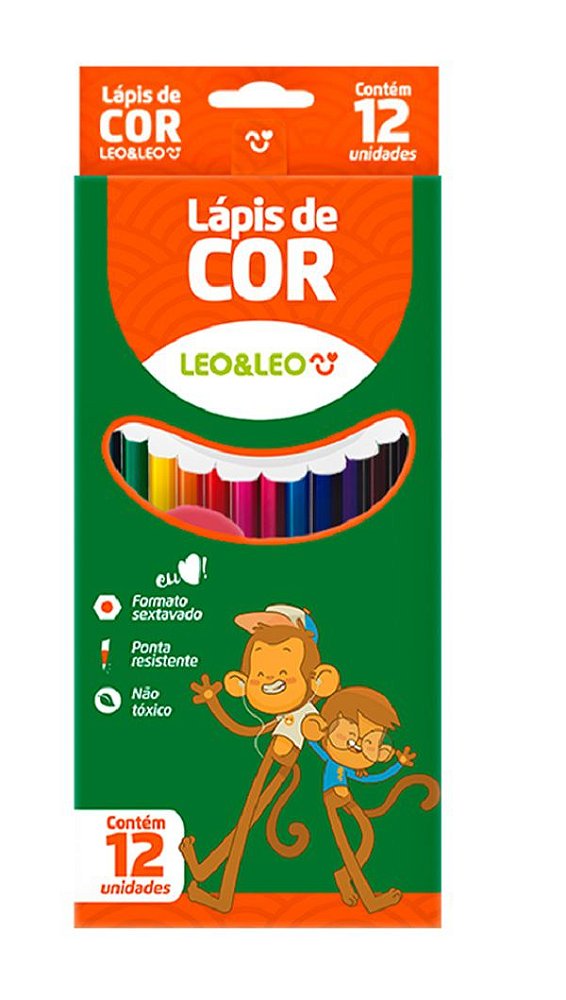 Lápis de Cor Redondo Leo e Leo (12 Cores) - Leonora