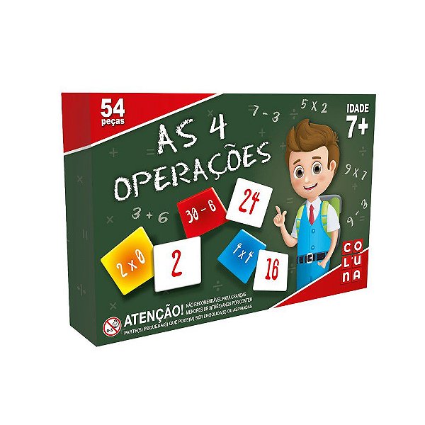 Brinquedo Pedagógico As 4 Operacoes 54 Peças - Coluna