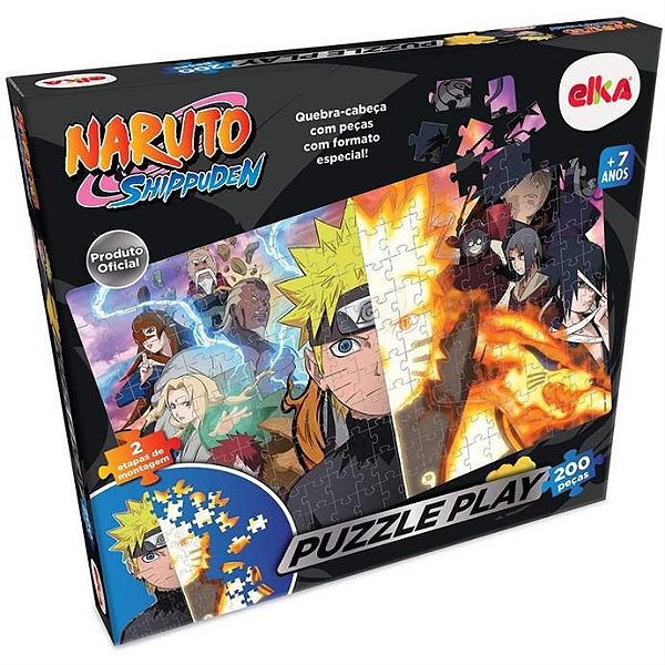 Quebra-Cabeça Cartonado Naruto Puzzle Play 200 Peças - Elka