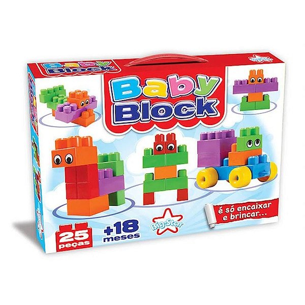 Brinquedo Para Montar Baby Block 25 Pecas Encaixe - Big Star