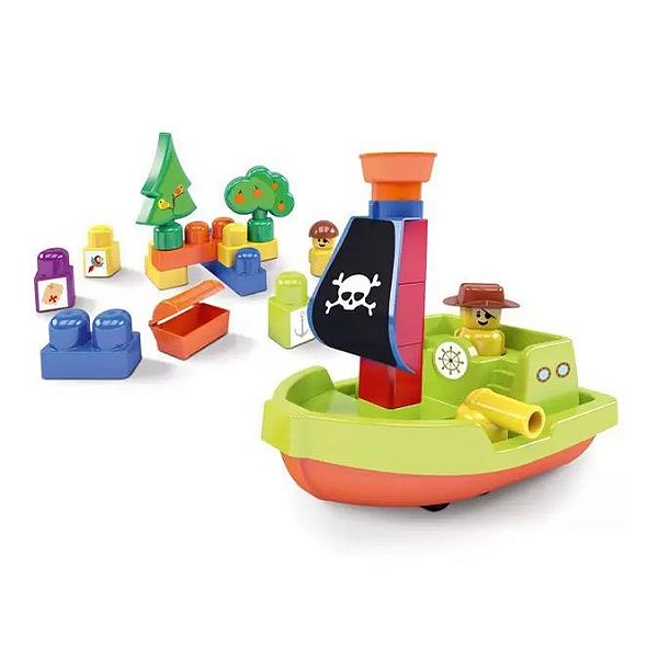 Brinquedo Para Montar Ilha Pirata 22pecas - Dismat