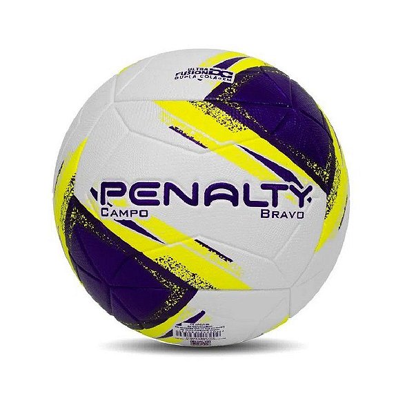 Bola de Futebol de Campo Bravo Xxiii Branco, Amarelo e Roxo - Penalty