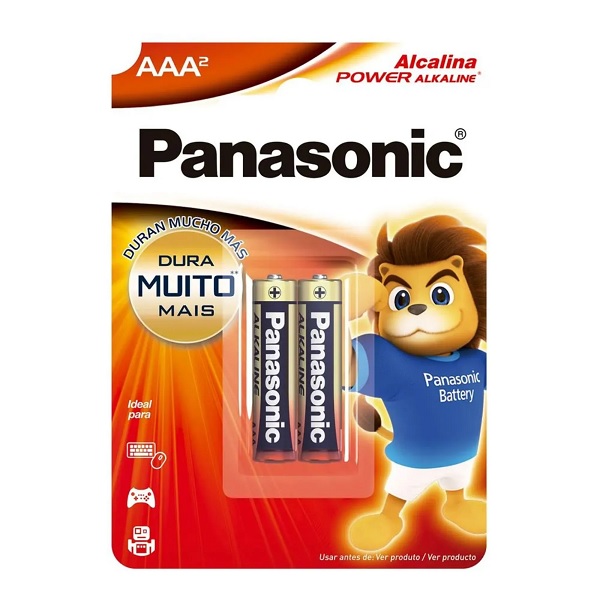 Pilha Alcalina 1,5V AAA pacote com 02 unidades - Panasonic