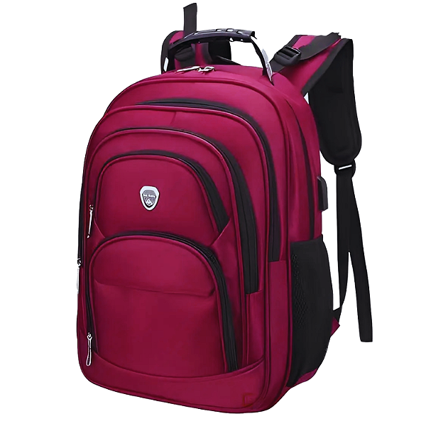 Mochila Masculina Impermeável  Reforçada Para Notebook-Vermelha