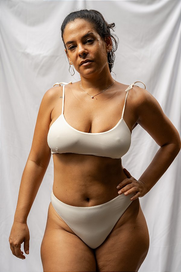 Calcinha Double Offwhite + terra (dupla face)