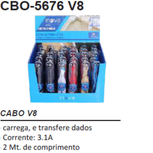 Cabo TIPO C 2.4A INOVA Unidade  CBO - 5676