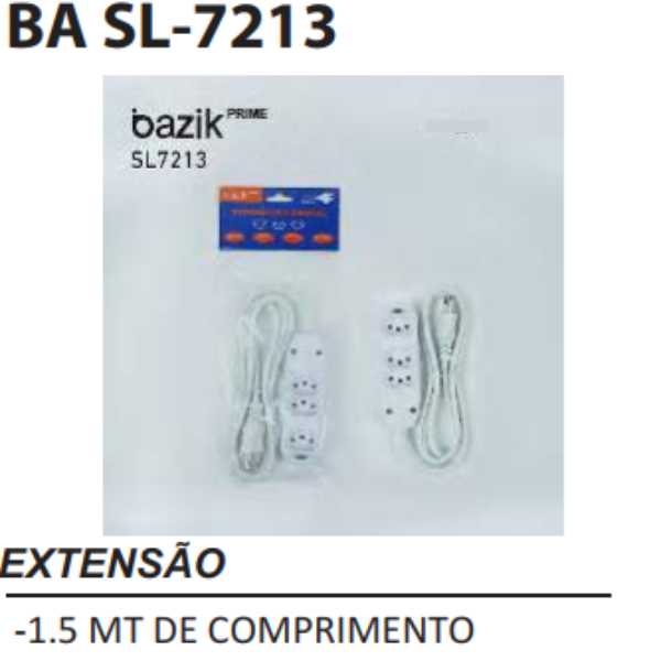 Extensão 3 Tomadas 1,5 Metros  SL 7213