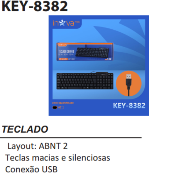 Teclado Com Fio KEY - 8383
