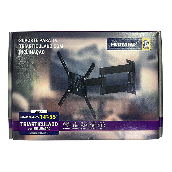 Suporte Articulado Triarticulado C/ Inclinação P/ 14" A 55"