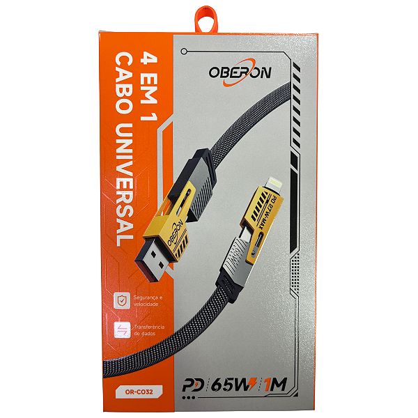 Cabo de Dados Universal 4 em 1 OBERON QR-CO32