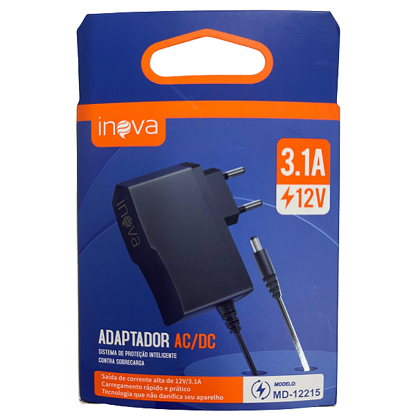 Carregador / Adaptador 3.1A 12V AC/DC MD - 12215