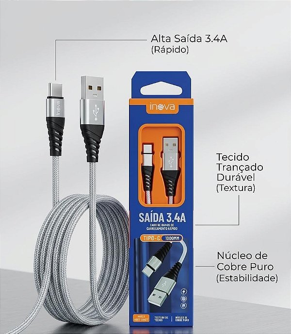 Cabo de Dados TC 1 M 3.4A HBT 8807 UNIDADE